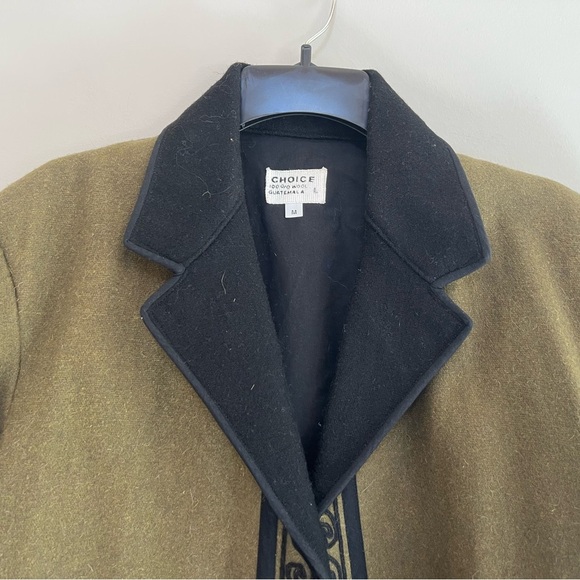 Vintage CHOICE Contemporary Olive Green Wool Embroidered Jacket, M - Picture 4 of 7